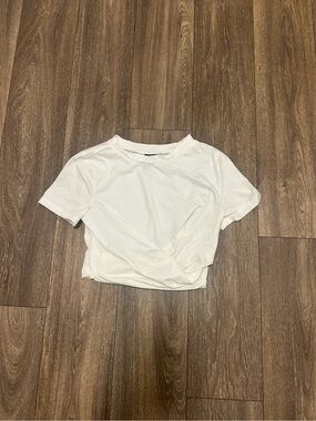Windsor White Short Sleeve Crop Top
